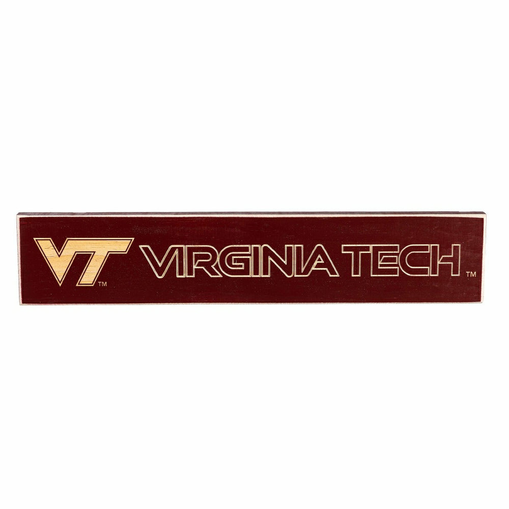 Virginia Tech Engraved Wood Sign, 3.5" x 18"
