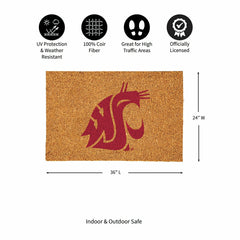 Washington State University Large Full Color Coir Mat, 36"x24"