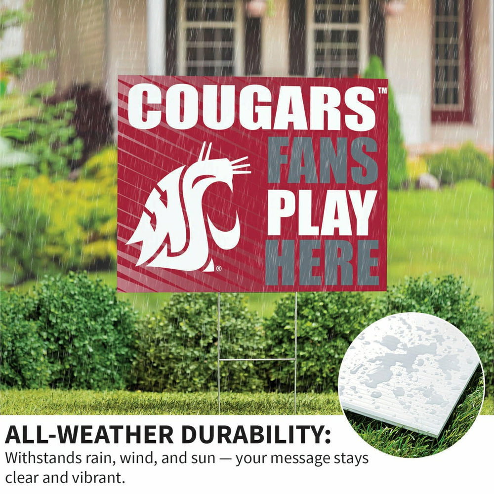 Washington State University Coroplast Yard Sign "Fans Play Here"