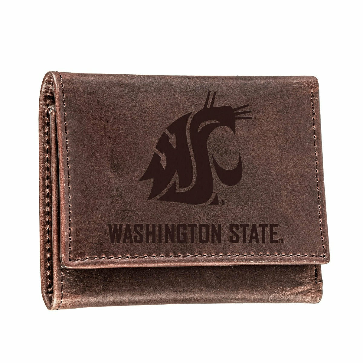Washington State University, Tri-Fold Wallet, Brown, CH, 100% Genuine