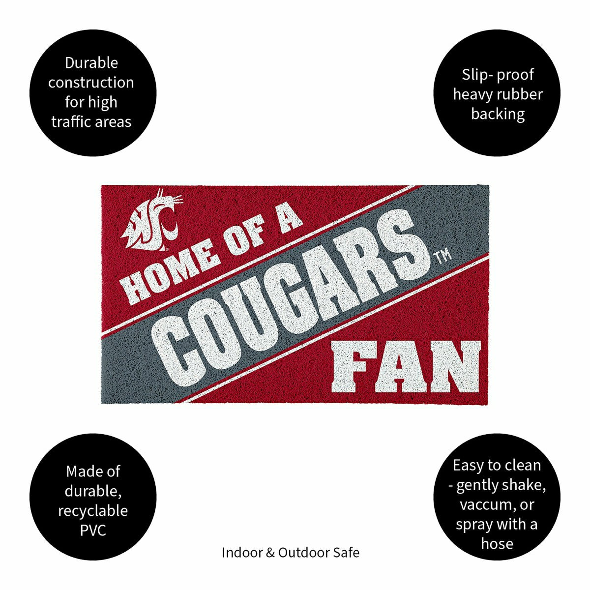 Washington State University, PVC Mat COLOR, Home of a Fan