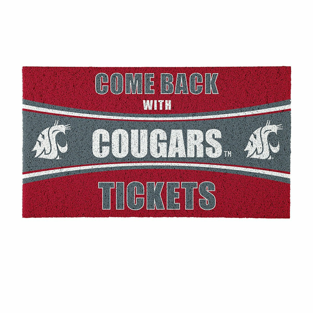 28" x 16" PVC Trapper Mat, Come Back with Tickets, Washington State Un