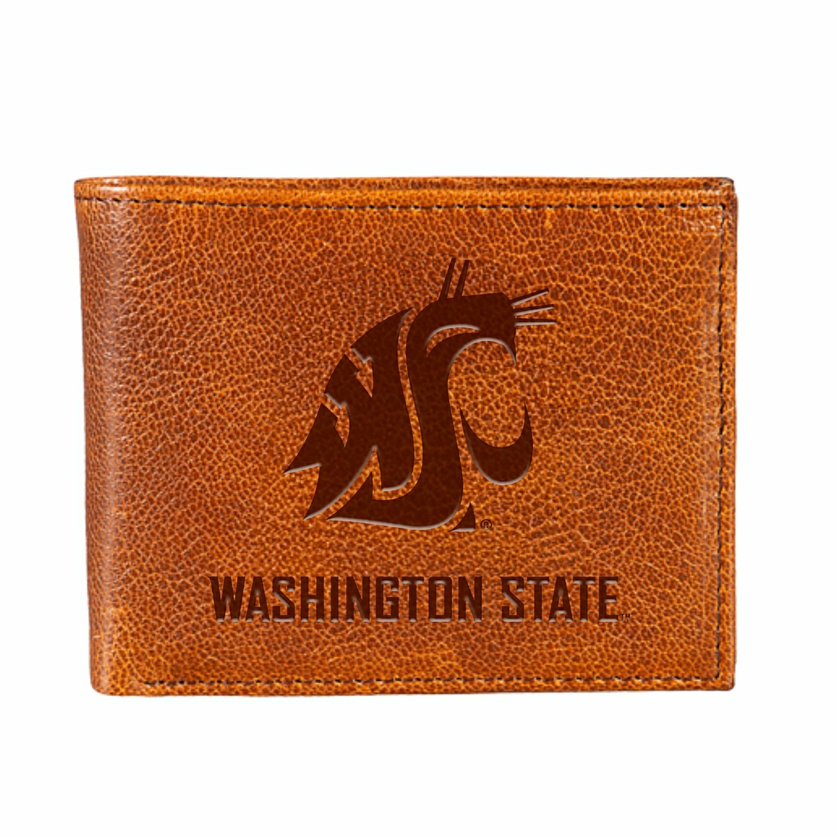 Washington State University, Embossed 100% Genuine Tumbled Leather Pas
