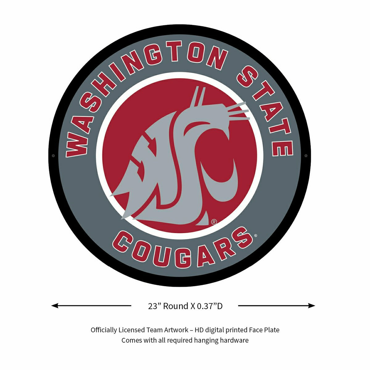 LED Wall Decor, Round, Washington State University