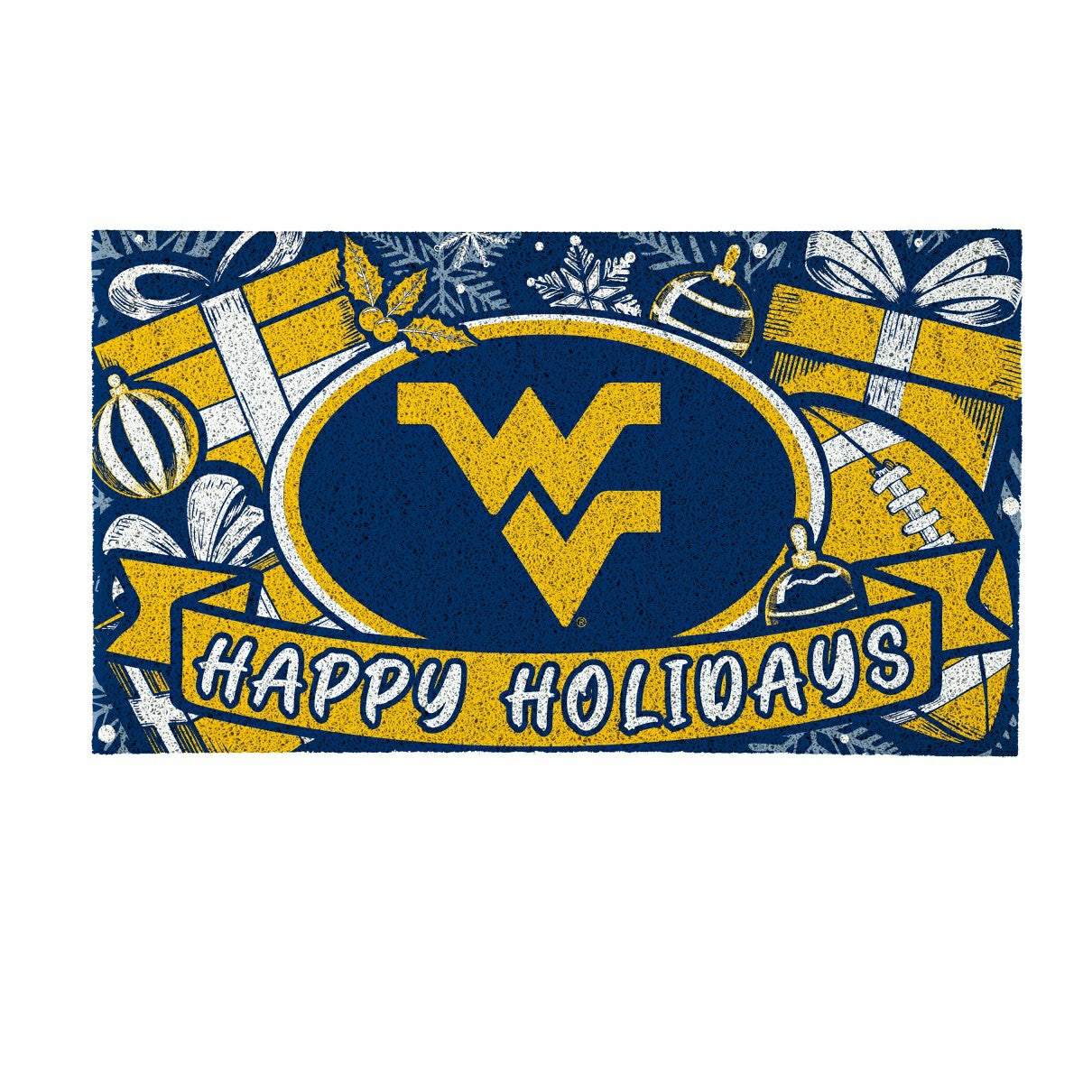 West Virginia University Holiday PVC Mat, 28"x16"