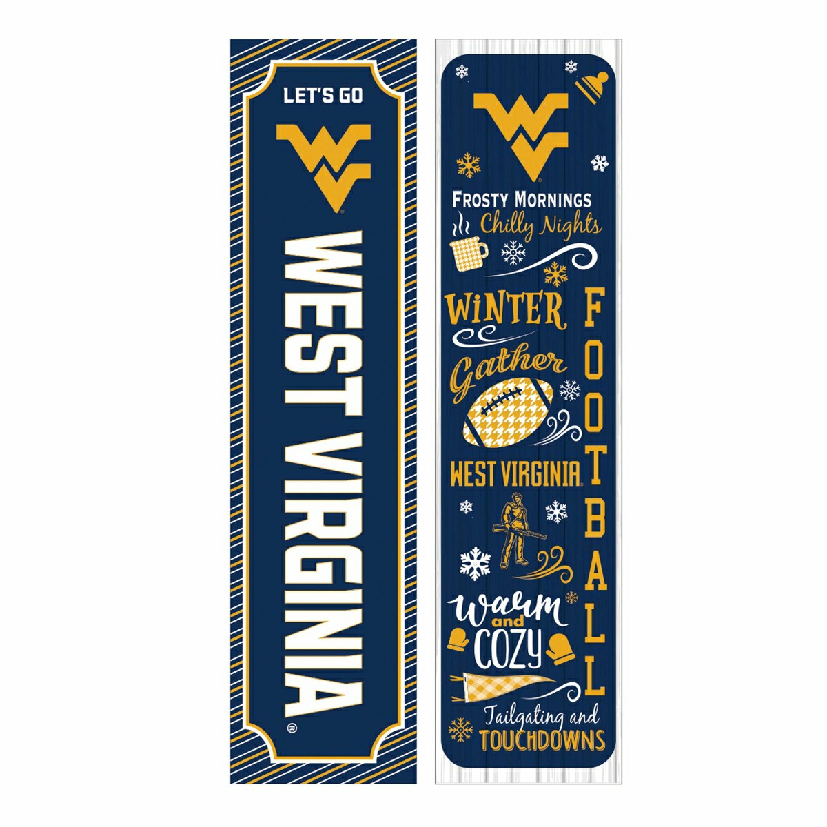 46" Double Sided Leaner, West Virginia University, Winter Seasonal