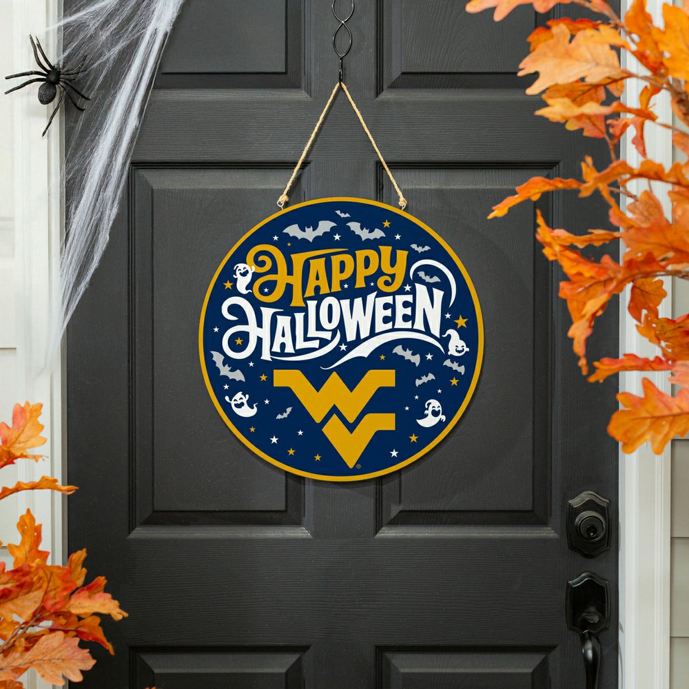 West Virginia University Halloween Round Door Décor with Hanging Rope,