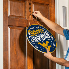 West Virginia University Halloween Round Door Décor with Hanging Rope,