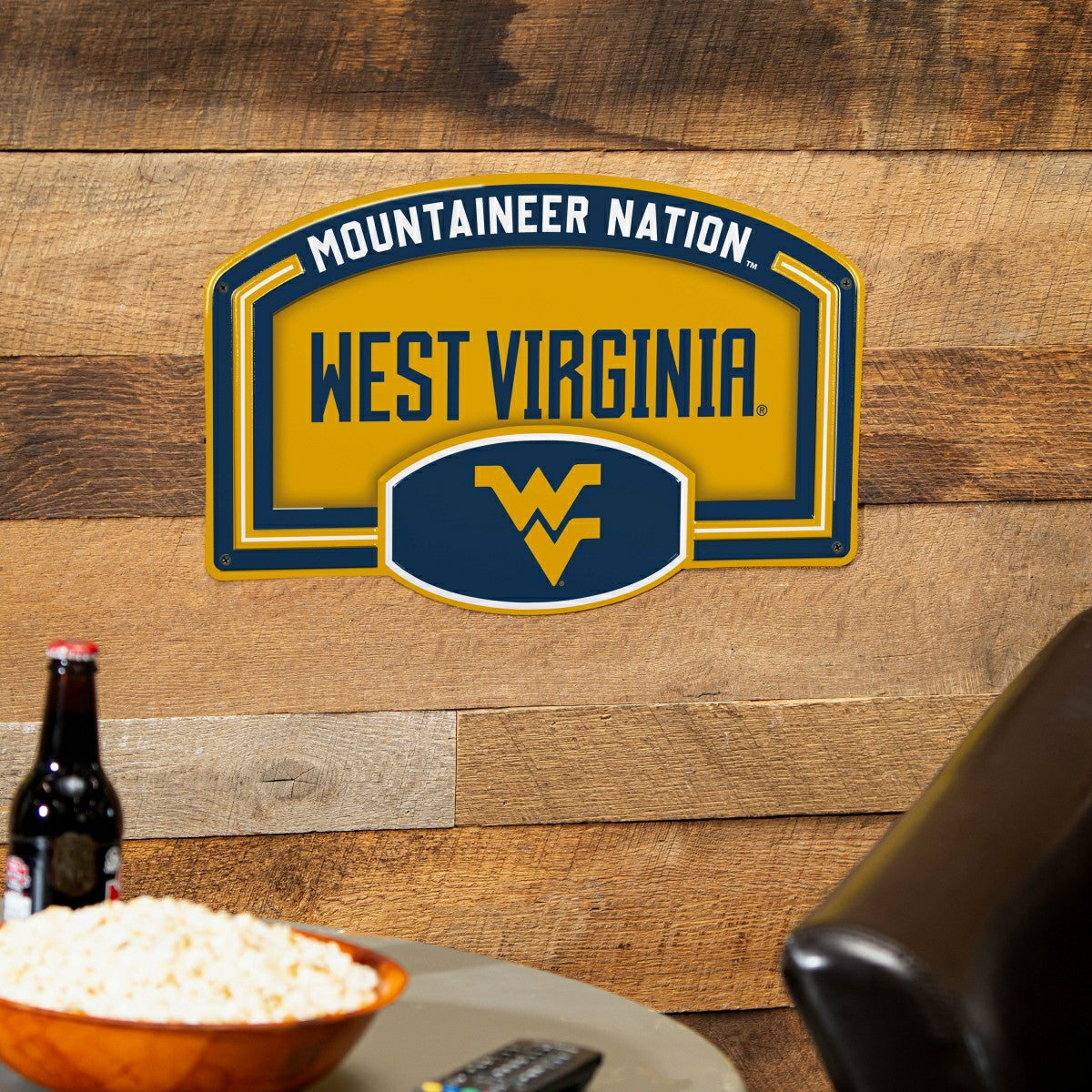 West Virginia University USA Embossed Steel Wall Sign, 11" x 17"