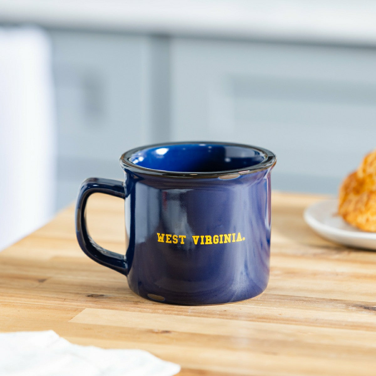 West Virginia University Ceramic Camp Cup with Enamel Finish, 14oz