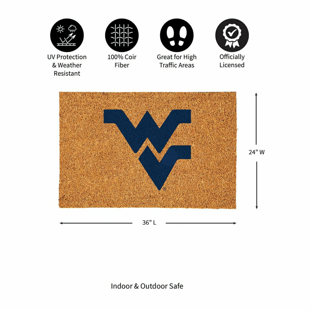 West Virginia University Large Full Color Coir Mat, 36"x24"