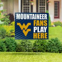 West Virginia University Coroplast Yard Sign "Fans Play Here"