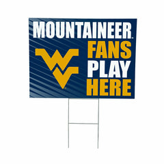 West Virginia University Coroplast Yard Sign "Fans Play Here"