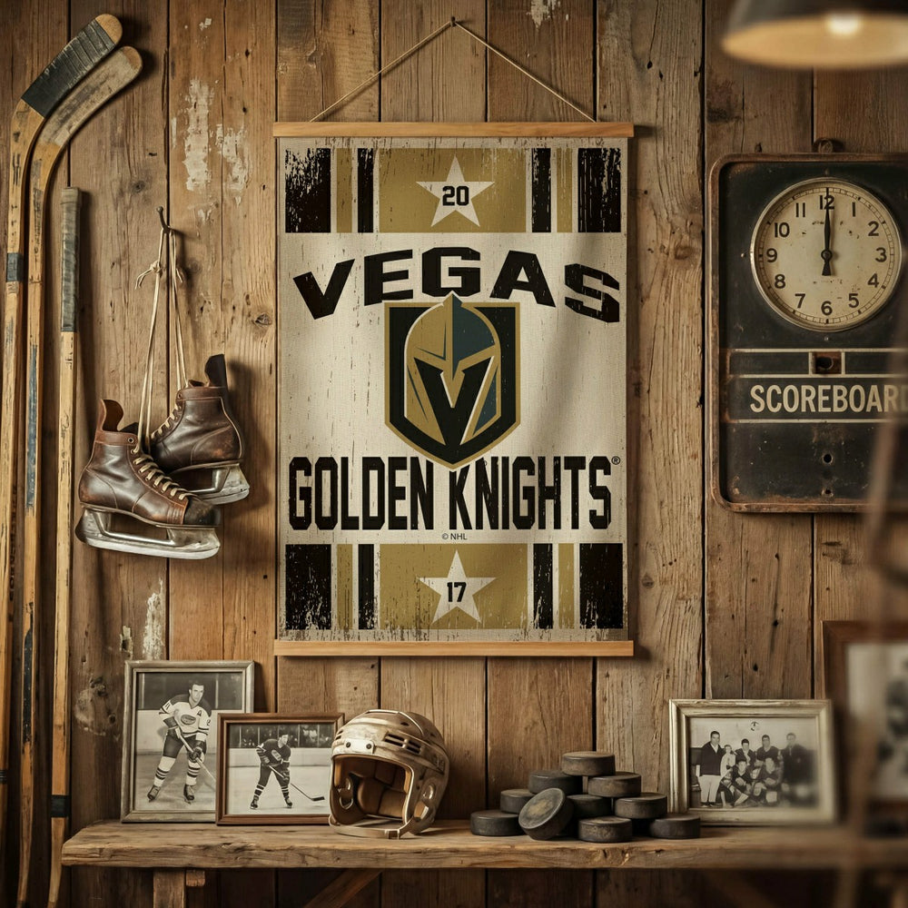 Vegas Golden Knights, Canvas Wall Tapestry, Medium, 36x24