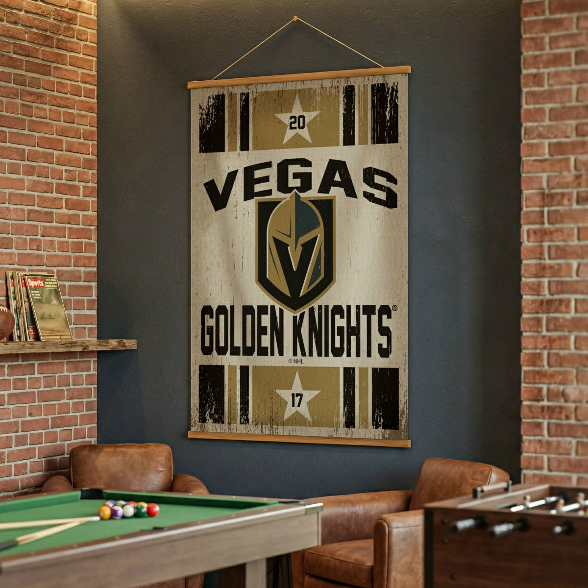 Vegas Golden Knights, Canvas Wall Tapestry, Large, 54x36