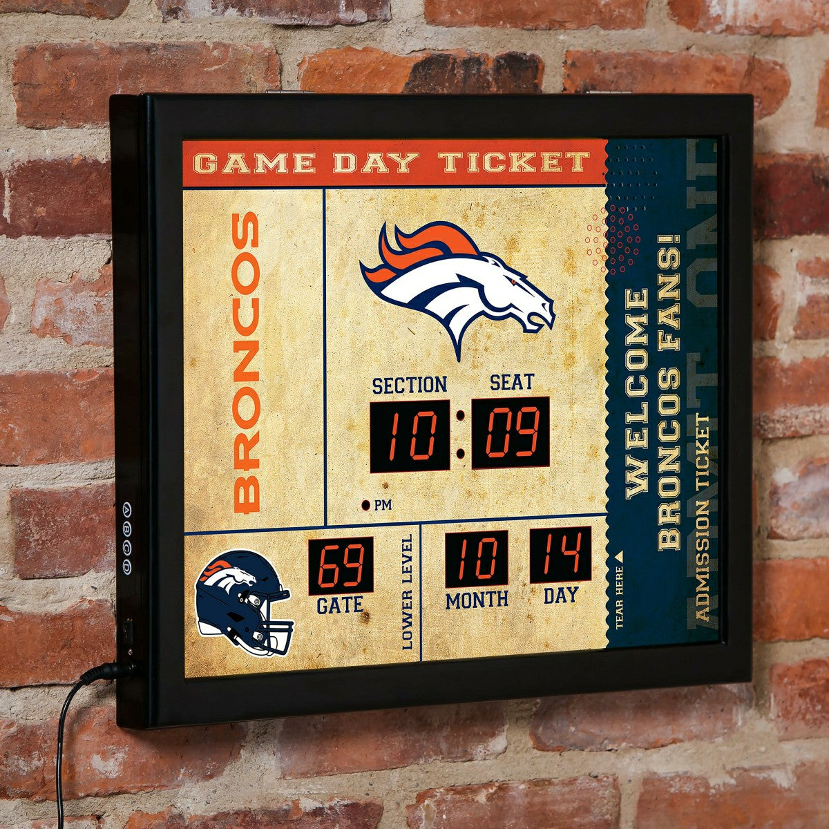 Scoreboard Wall Clock, Denver Broncos