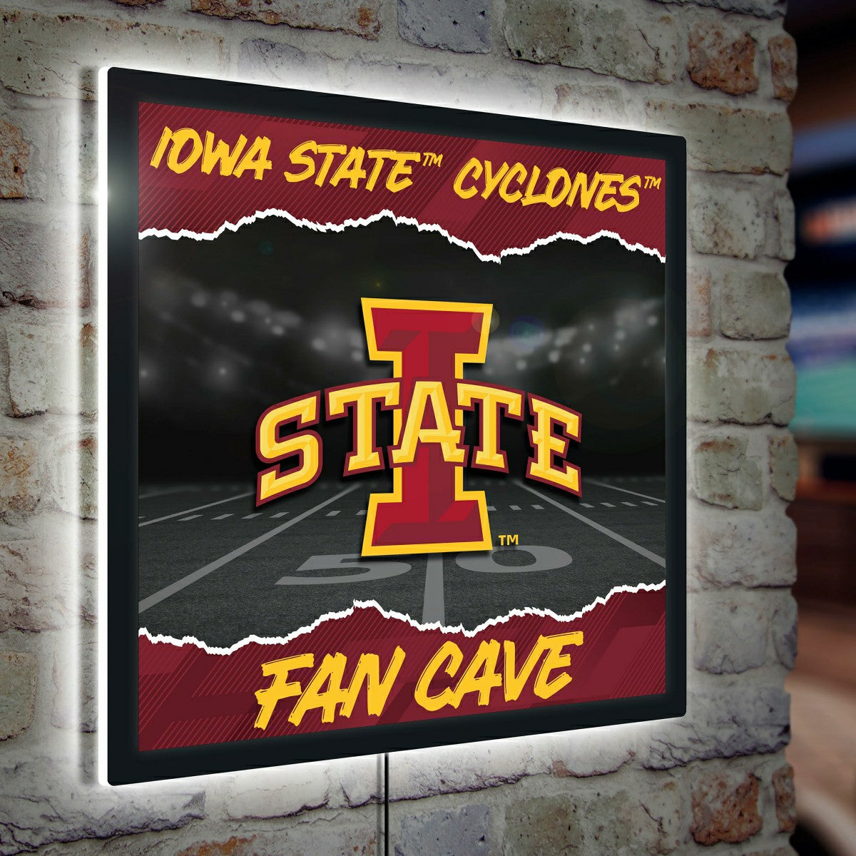Iowa State University 23"H x 23"L LED Wall Decor, Edgelite, Square
