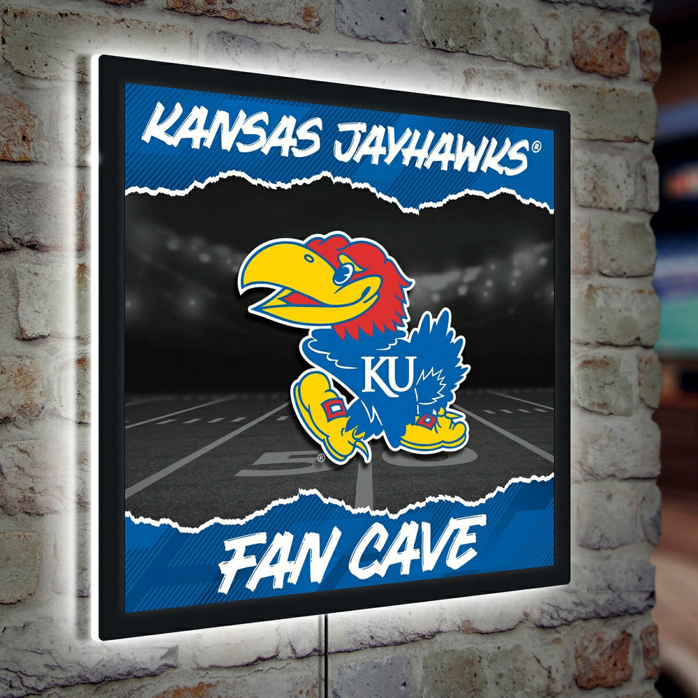 University of Kansas 23"H x 23"L LED Wall Decor, Edgelite, Square