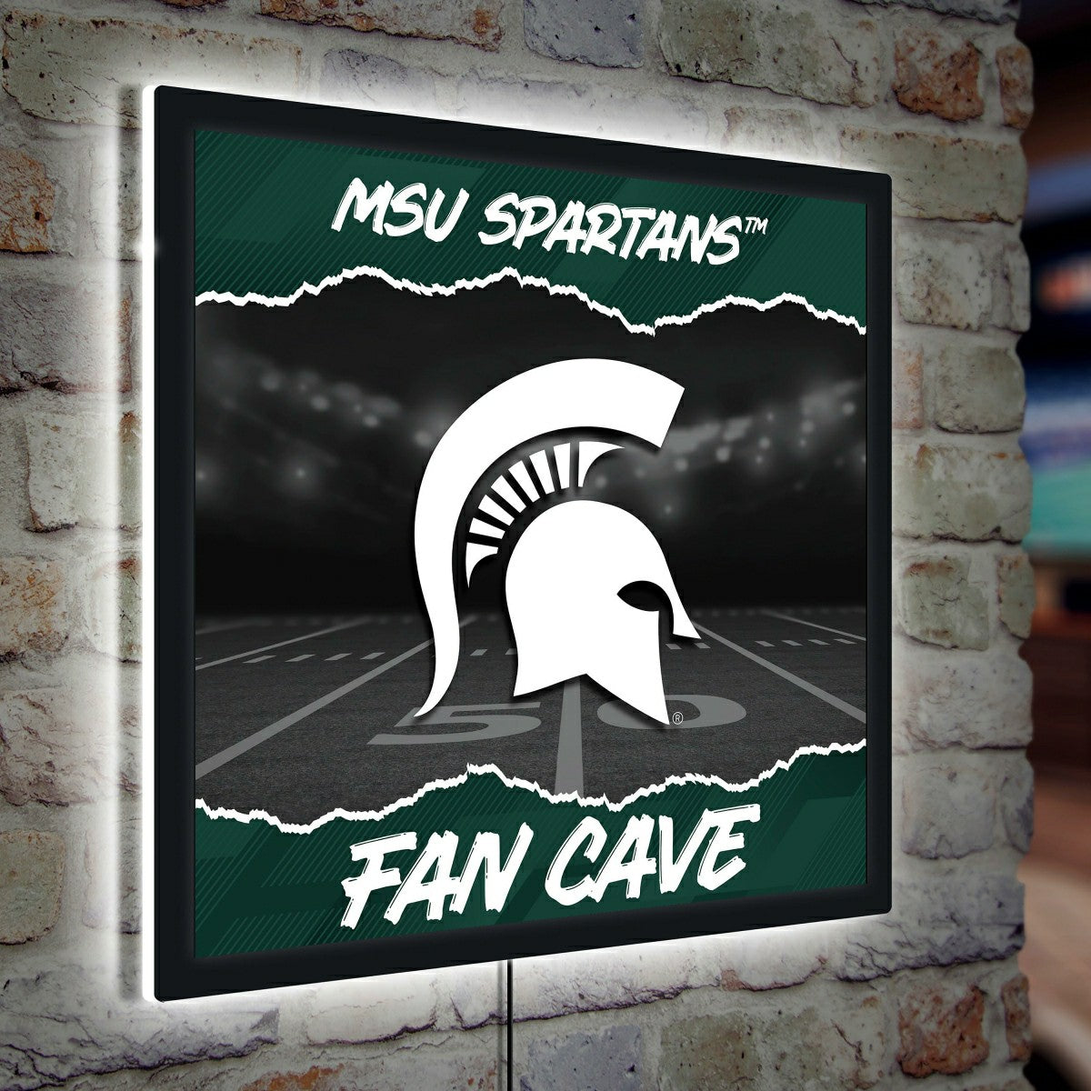 Michigan State University 23"H x 23"L LED Wall Decor, Edgelite, Square