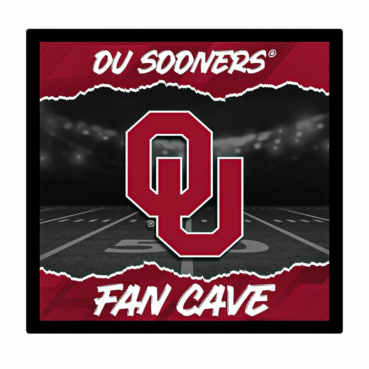 University of Oklahoma 23"H x 23"L LED Wall Decor, Edgelite, Square