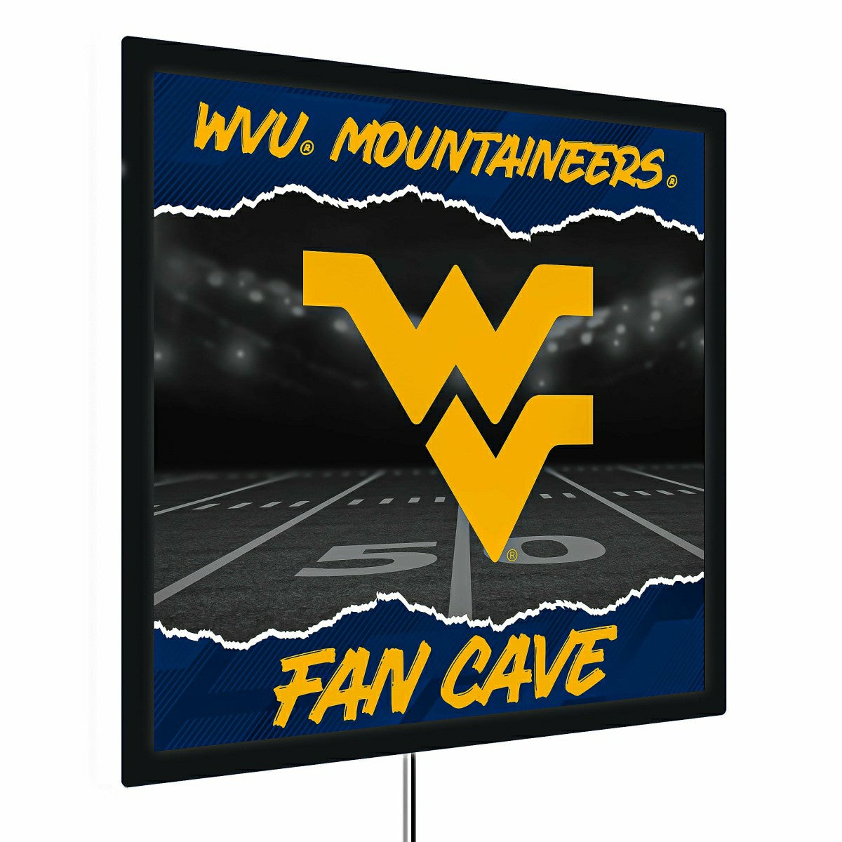 West Virginia University 23"H x 23"L LED Wall Decor, Edgelite, Square