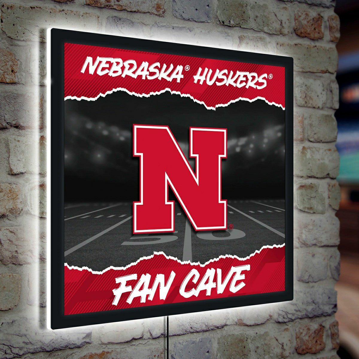 University of Nebraska 23"H x 23"L LED Wall Decor, Edgelite, Square