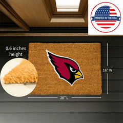 Coir Mat, 16"x28", Arizona Cardinals