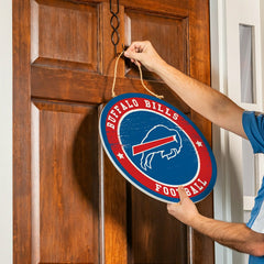 Buffalo Bills Round Door Décor with Hanging Rope, 18x18
