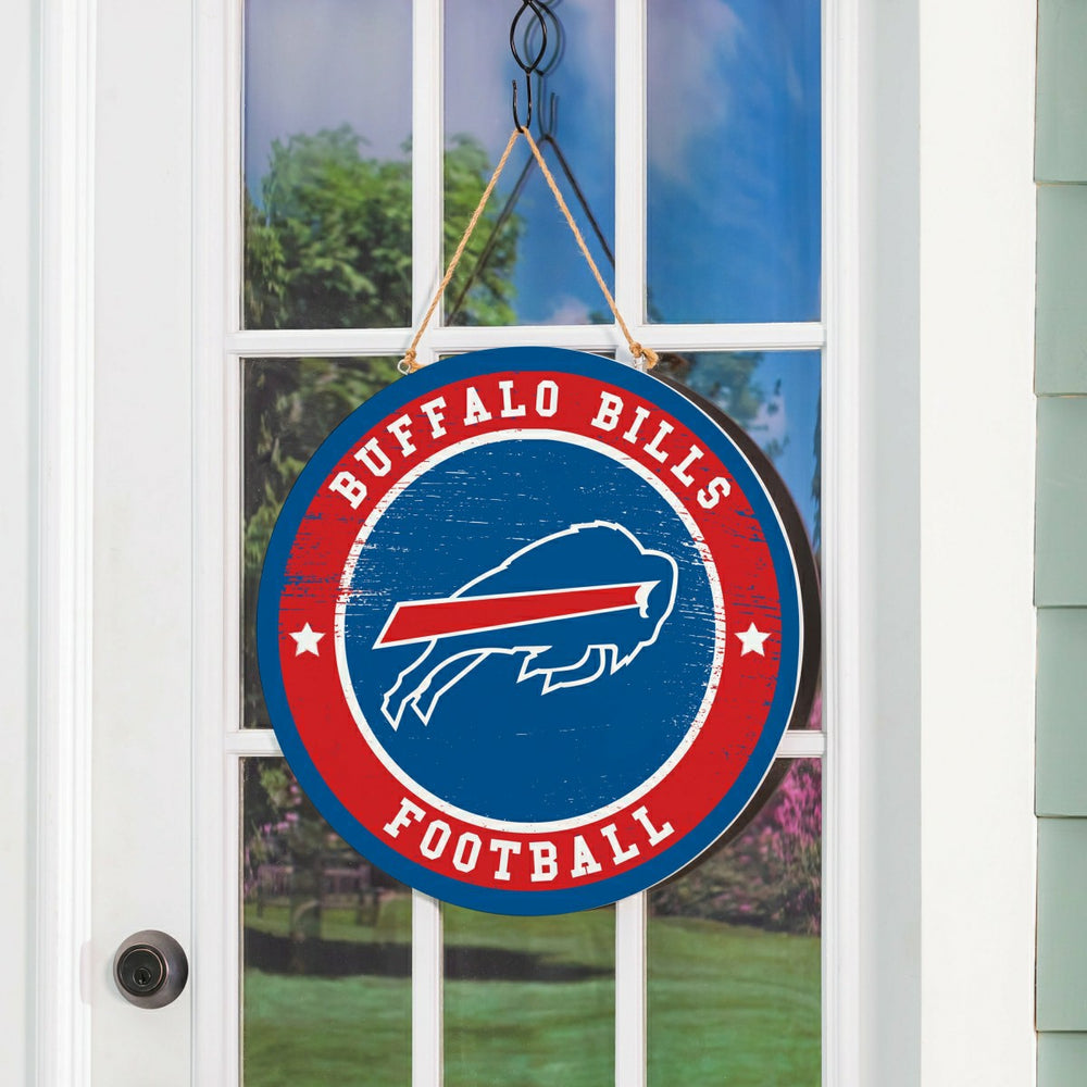 Buffalo Bills Round Door Décor with Hanging Rope, 18x18