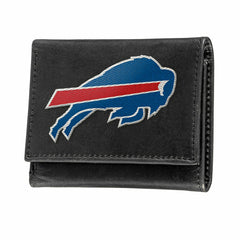 Buffalo Bills Black Tri-Fold Embroidered Wallet