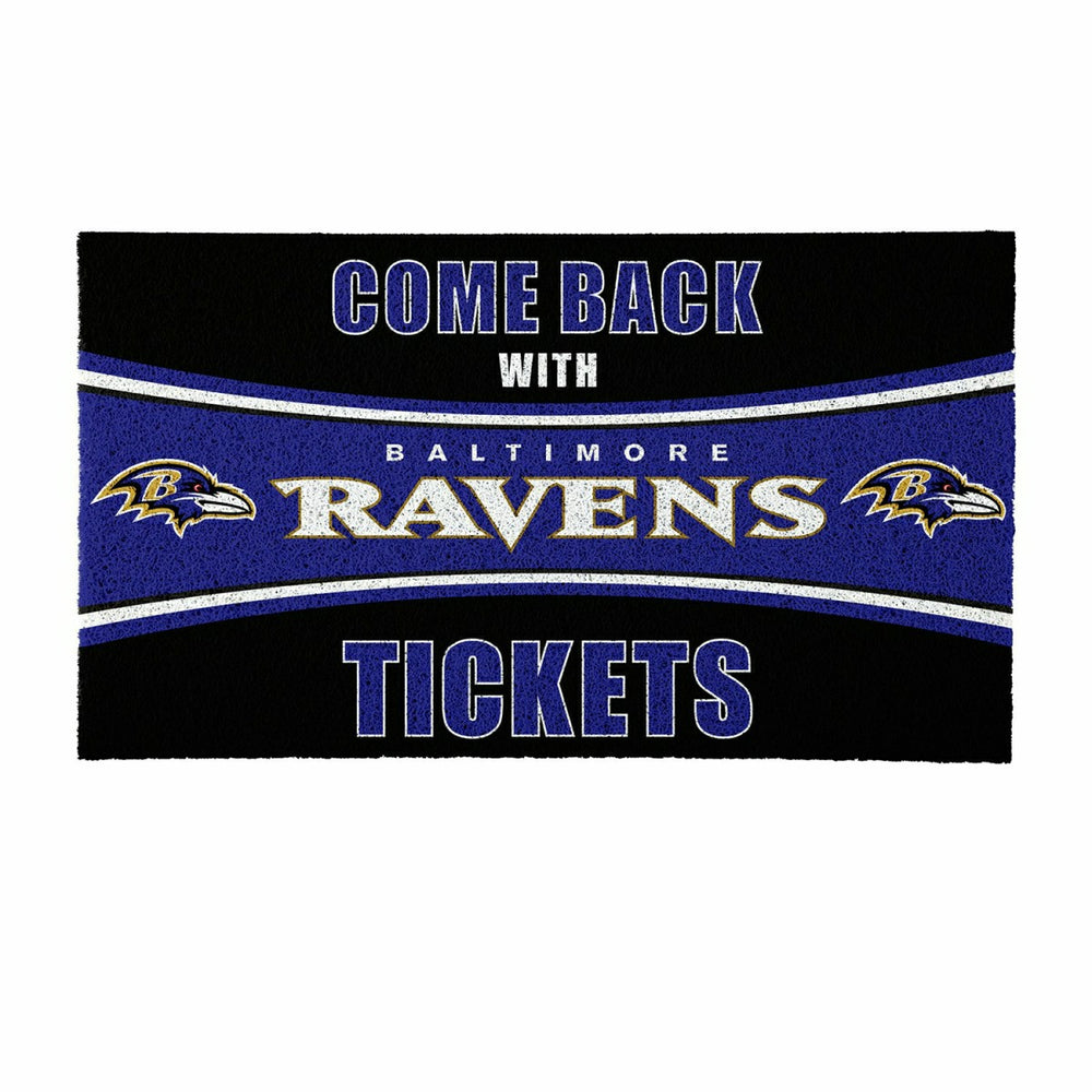 28" x 16" PVC Trapper Mat, Come Back with Tickets, Baltimore Ravens