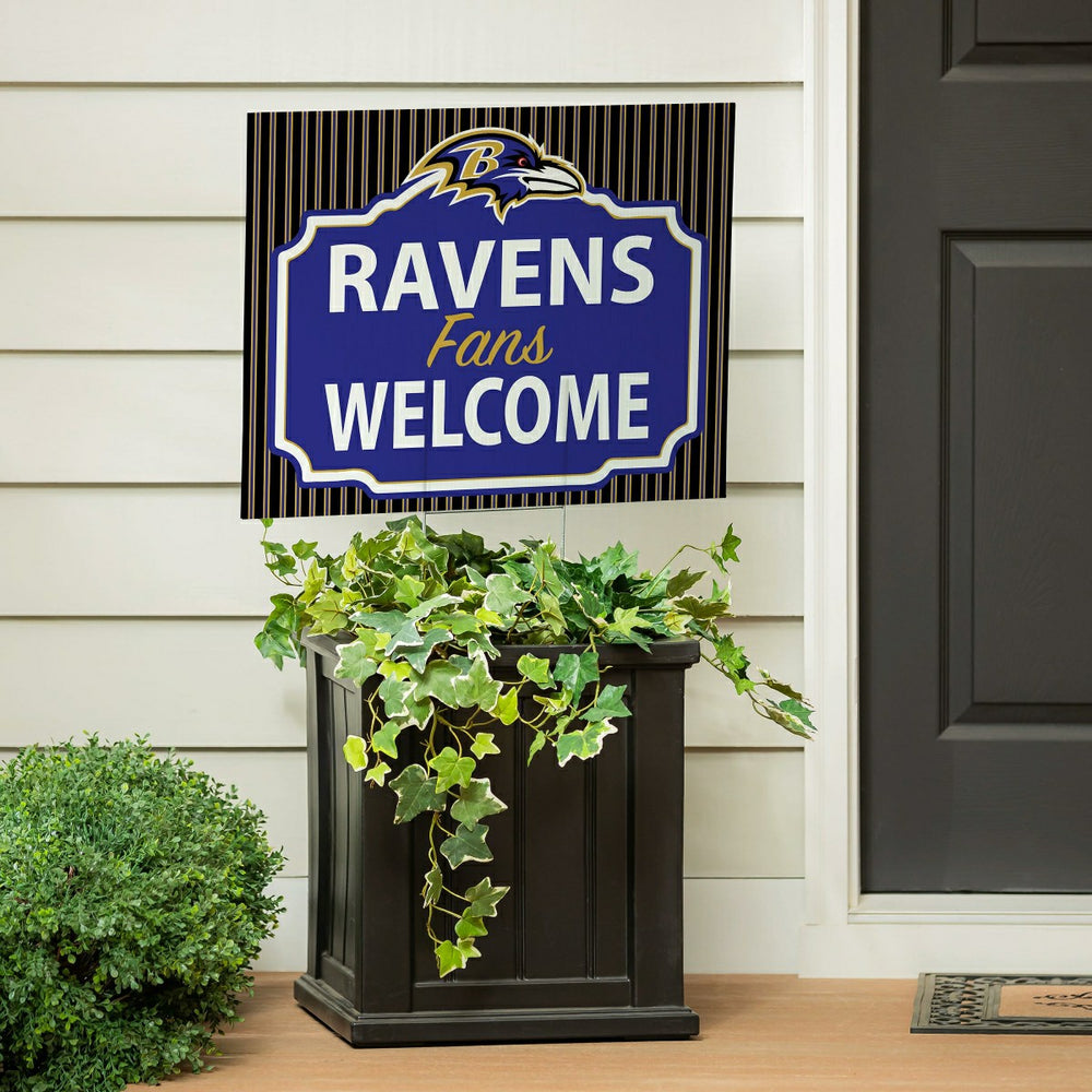 Baltimore Ravens Coroplast Yard Sign, "Fans Welcome"