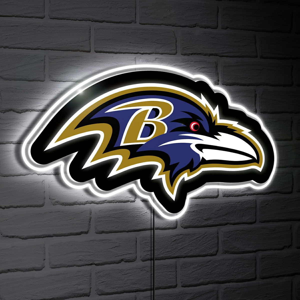 Baltimore Ravens LED Wall Decor, Glazelite, Logo