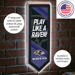 LED Wall Decor, Pennant, Baltimore Ravens