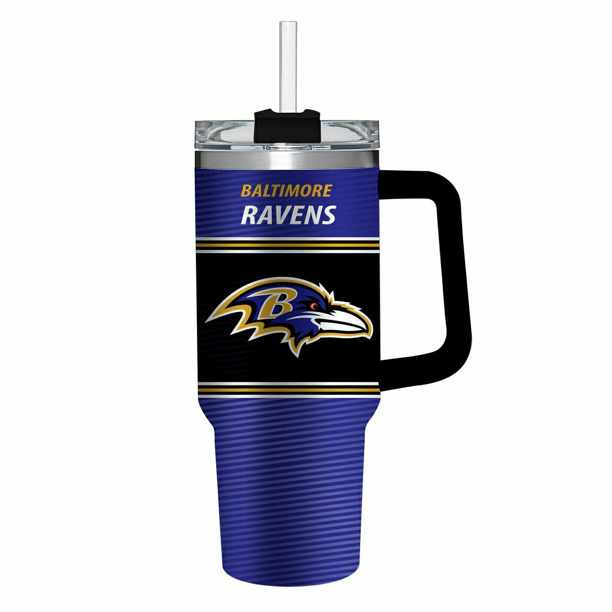40oz Stainless Steel Canyon Cup w/ Straw, Baltimore Ravens