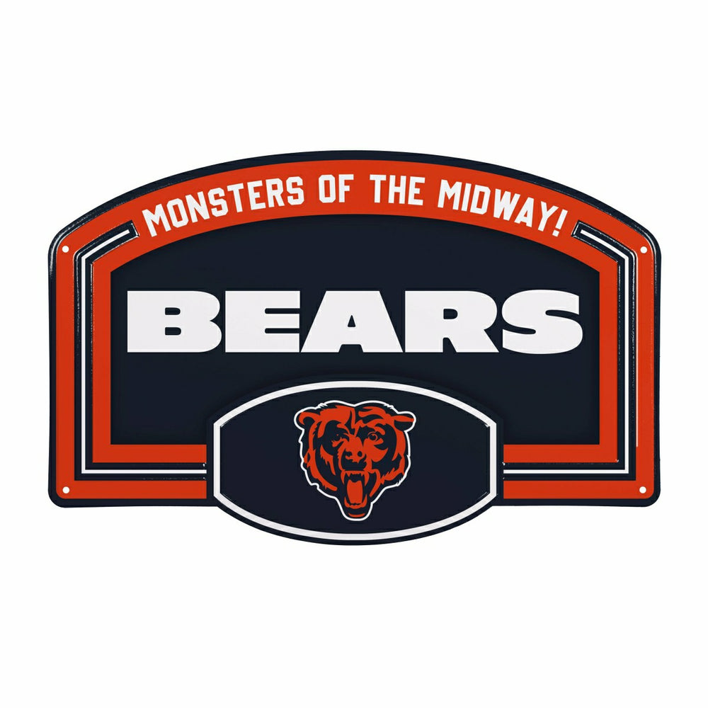 Chicago Bears USA Embossed Steel Wall Sign, 11" x 17"