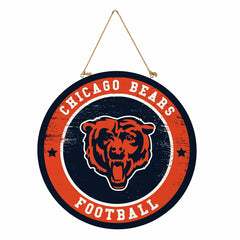Chicago Bears Round Door Décor with Hanging Rope, 18x18