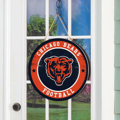 Chicago Bears Round Door Décor with Hanging Rope, 18x18