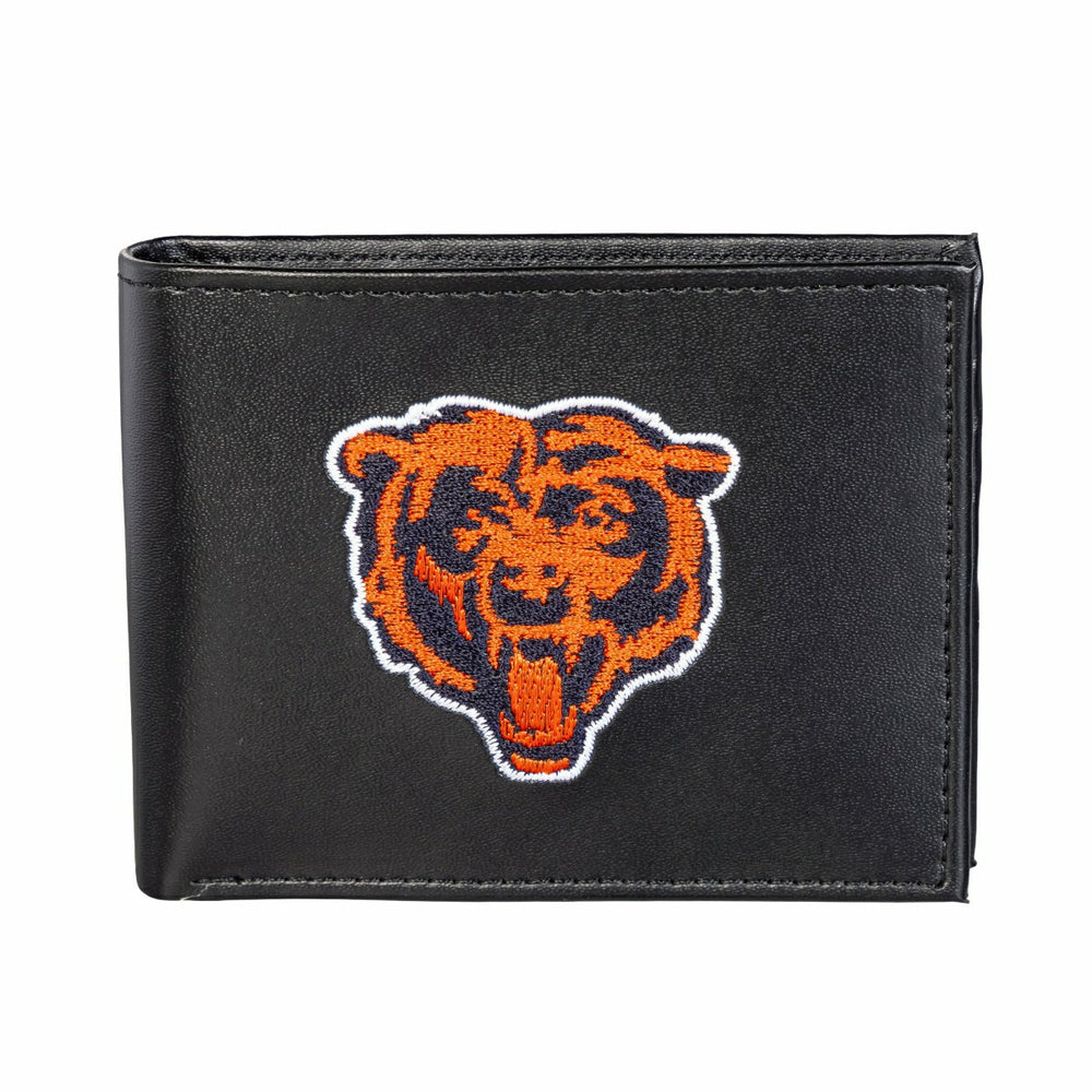 Chicago Bears Black Bi-Fold Embroidered Wallet