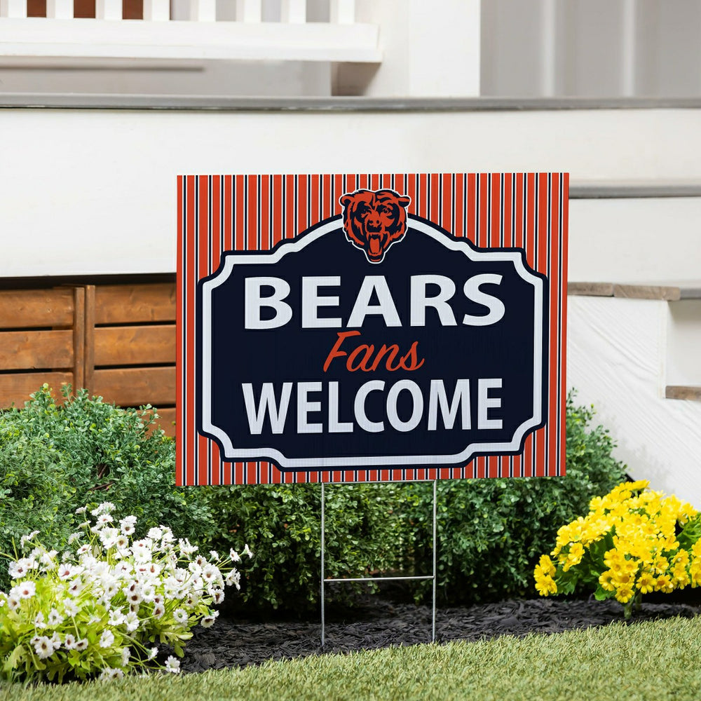 Chicago Bears Coroplast Yard Sign, "Fans Welcome"