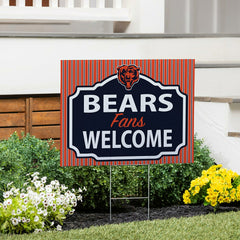 Chicago Bears Coroplast Yard Sign, "Fans Welcome"