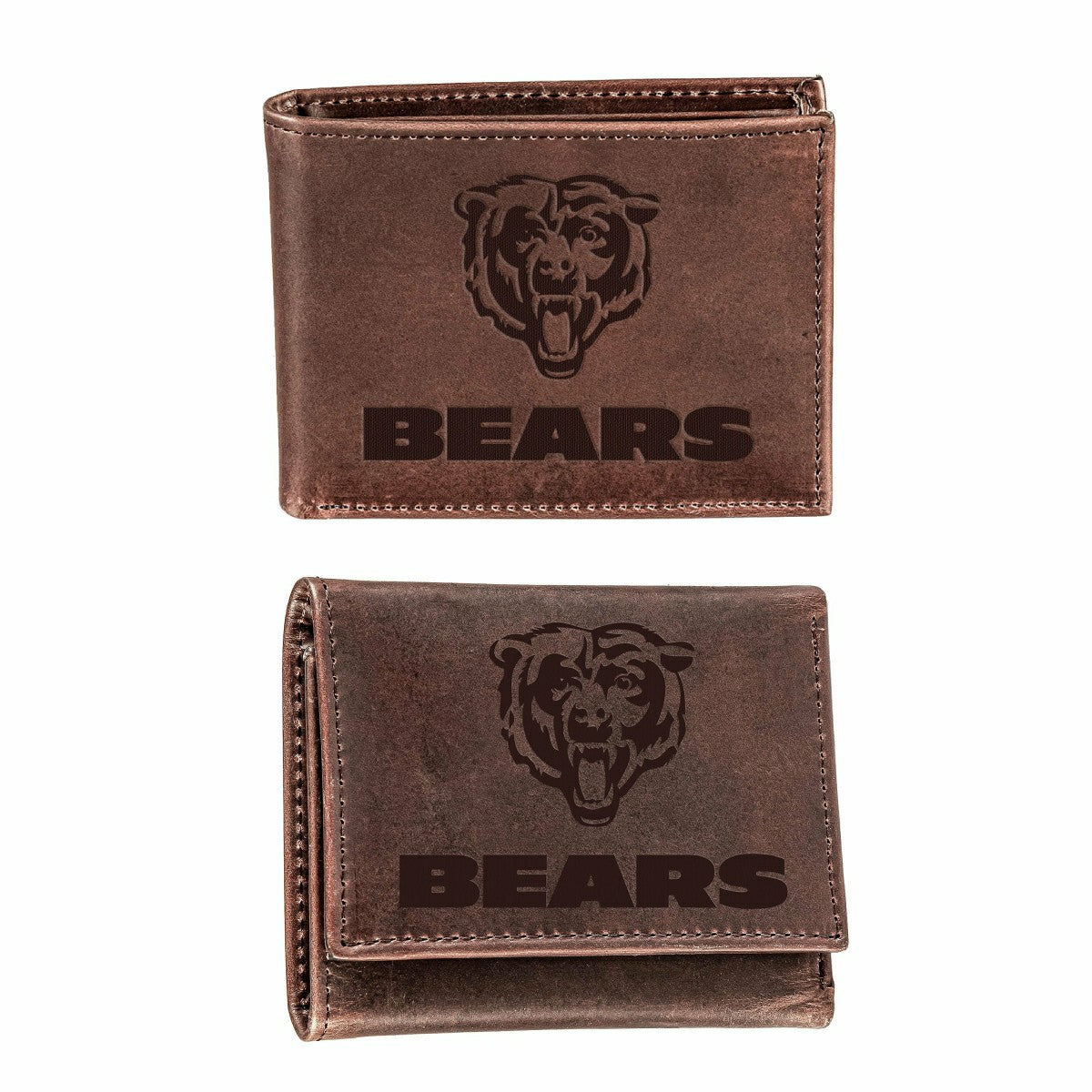 Chicago Bears, Bi-Fold and Tri-Fold Wallet Gift Set, Brown