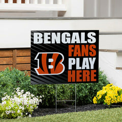 Cincinnati Bengals Coroplast Yard Sign "Fans Play Here"