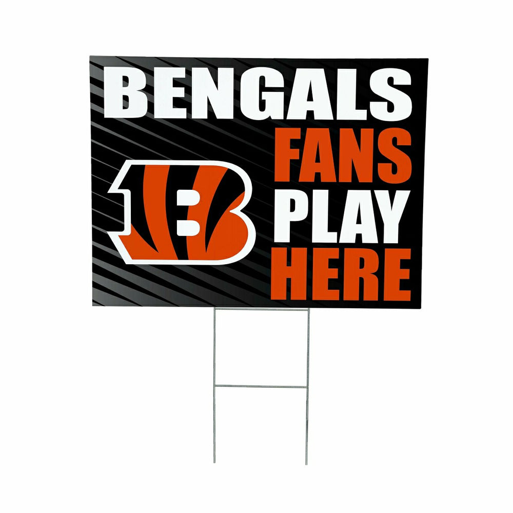 Cincinnati Bengals Coroplast Yard Sign "Fans Play Here"