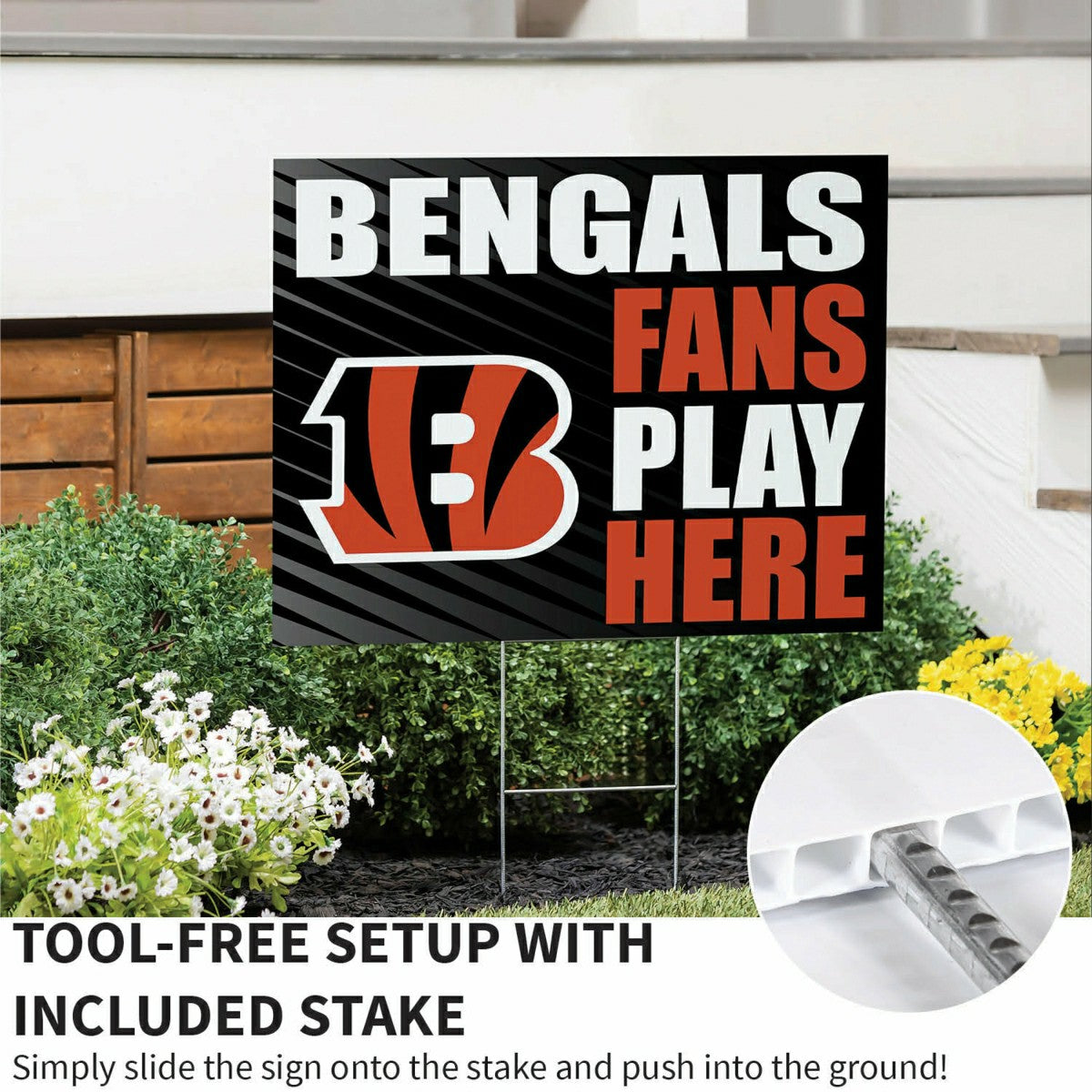 Cincinnati Bengals Coroplast Yard Sign "Fans Play Here"