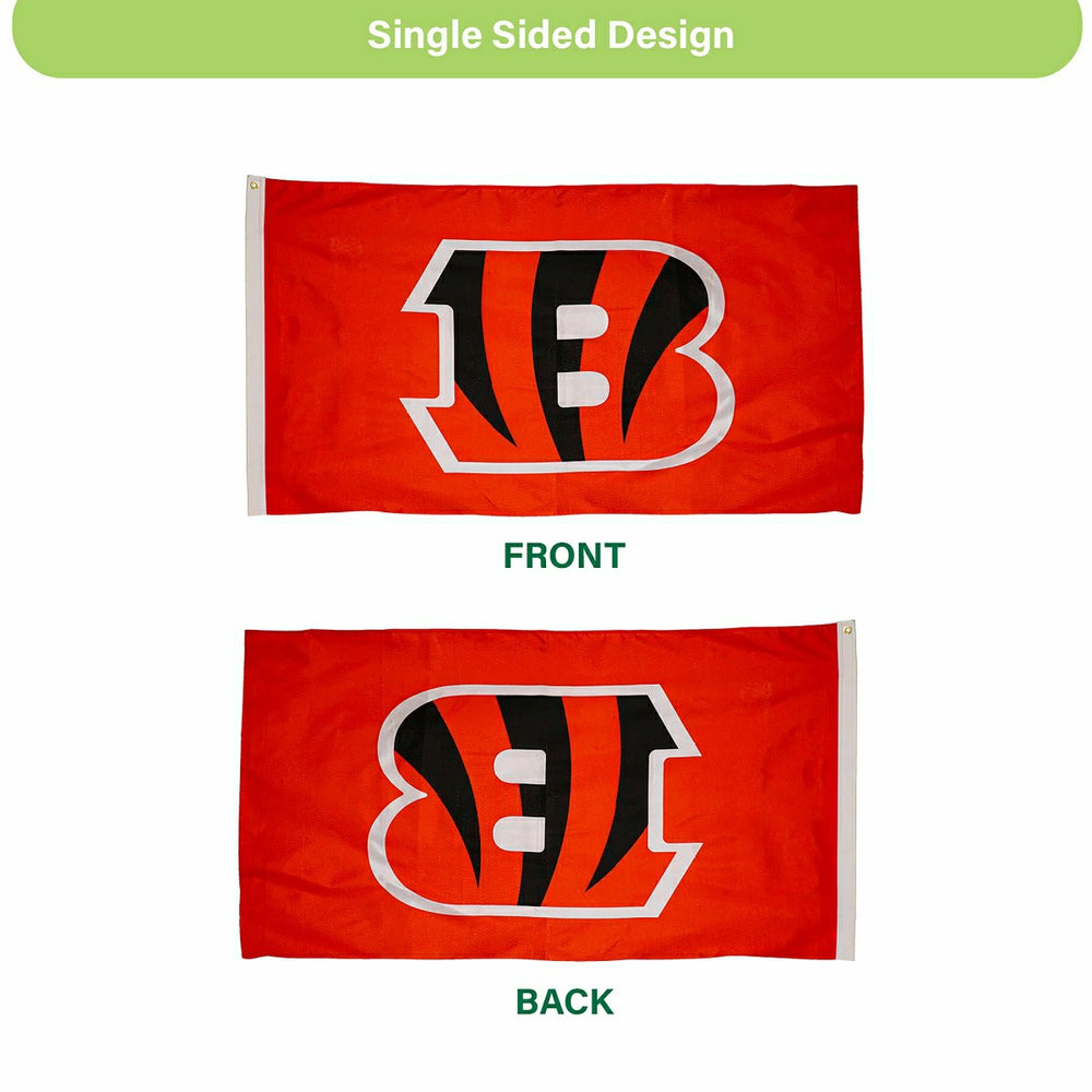 Cincinnati Bengals Single Sided Flag with 2 Grommets, 3'x5'