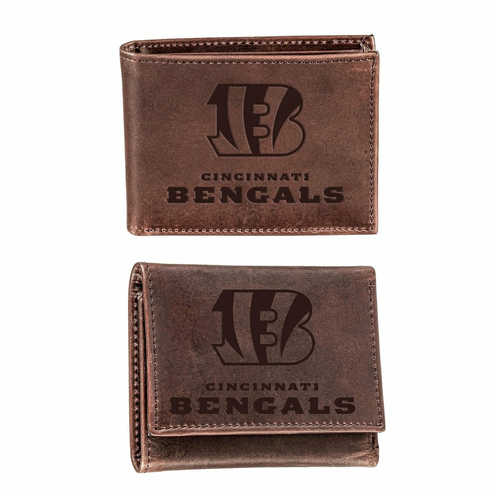 Cincinnati Bengals, Bi-Fold and Tri-Fold Wallet Gift Set, Brown