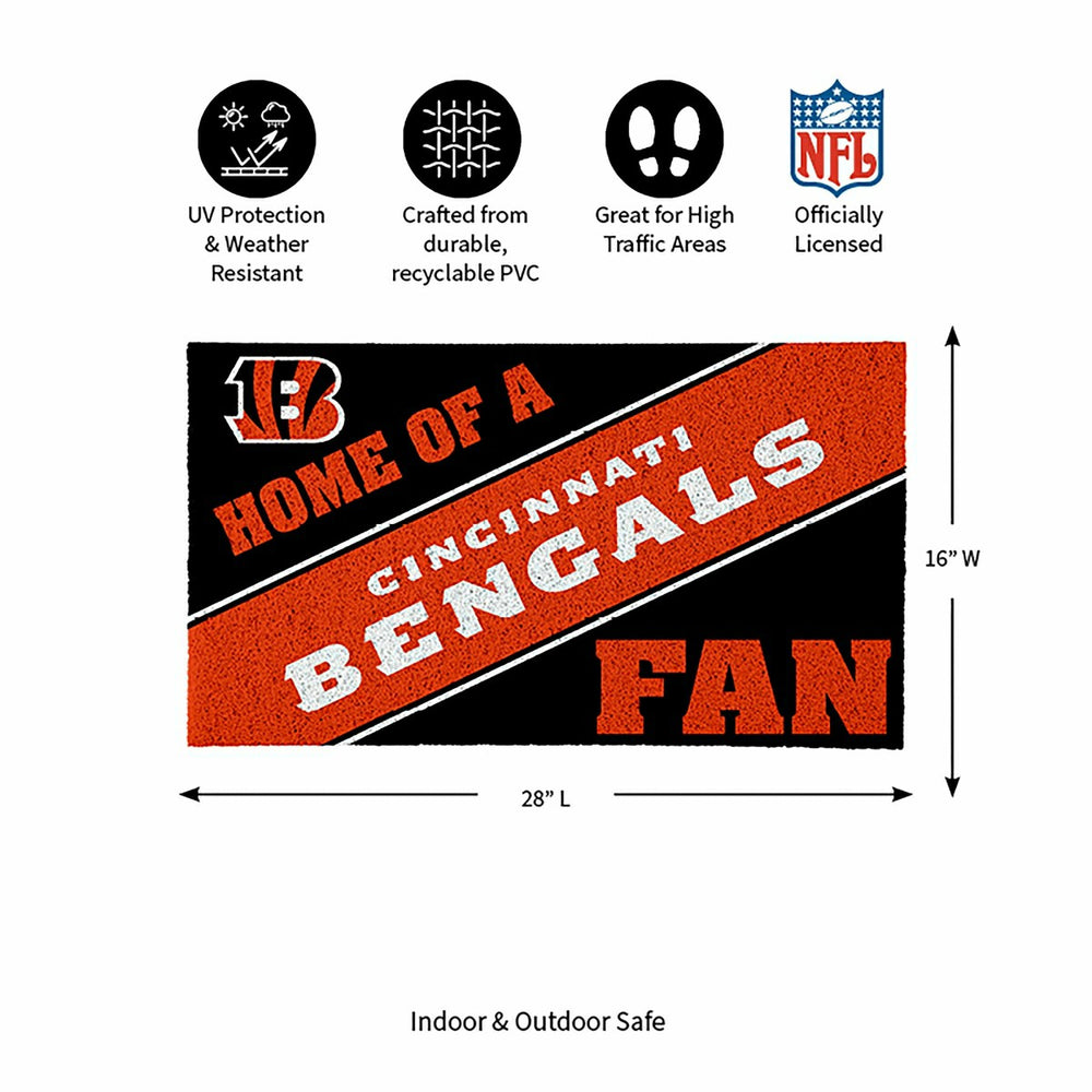 Cincinnati Bengals, PVC Mat COLOR, Home of a Fan