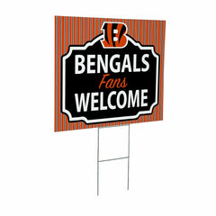 Cincinnati Bengals Coroplast Yard Sign, "Fans Welcome"