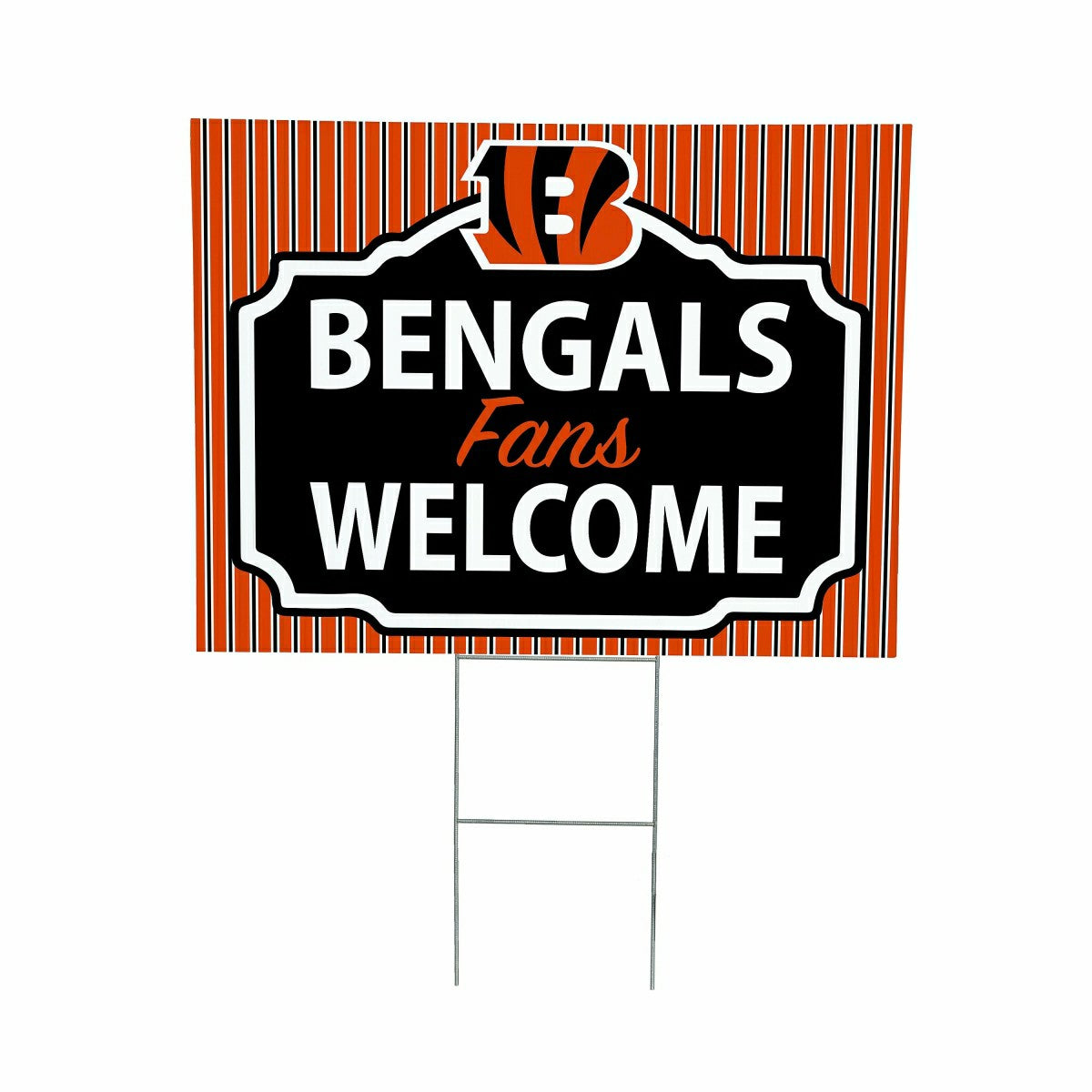Cincinnati Bengals Coroplast Yard Sign, "Fans Welcome"